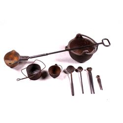 Antique Smelting Crucible with Blacksmith Tools