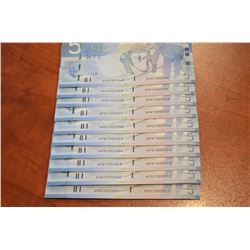 (10) 2006 $5 Notes UNC - Sequential!!