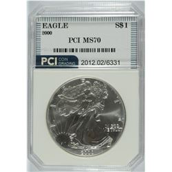2000 US Silver Eagle MS-70!!