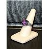 Image 3 : Ladys Very Fancy 18 kt White Gold over Sterling Silver Amethyst & Diamond Ring