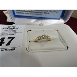 14 Kt. YG Diamond Engagement Ring 0.17 Cts. Mine Cut w/12 Baguettes w/Appr.