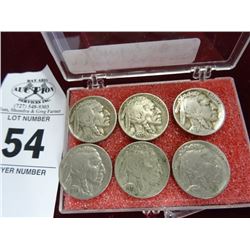 6 Pc. Set of Old Buffalo Nickels