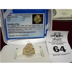 Ladies 14 Kt. YG Diamond Flower Cluster Ring w/Appr. ($2,395)