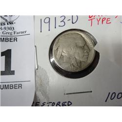 1913-D Indian Head Nickel