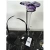 Image 2 : Glass Flowers w/Metal Stand