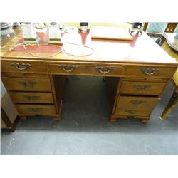 Wood In Leather Inlay Desk