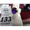 Image 1 : 14 Kg. Syn Amethyst & Diamond Accent Cocktail Ring