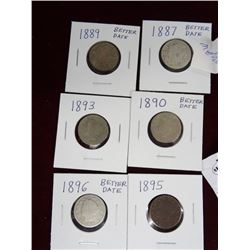 1887/89/90/93/95/96 Coins (6)