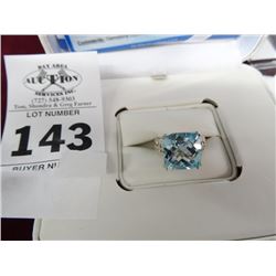 14 K. WG Topaz Ring 13 Cts. w/.15 Cts. Diamonds (Retail $1,295)