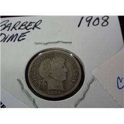 1908 Barber Dime