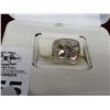 Image 1 : 14 K 2-Tone Gold Wide Band w/Emerald/Rubies .50 Cts & Diamonds?