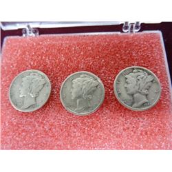 3-Pack of Silver fMercury Dimes