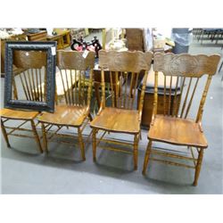 4 Oak Press Back Chairs - 4 Times the Money