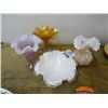 Image 1 : 4 Fenton Artist Signed & Other Fenton/Ruffled Vases - No Shipping - 4 Times the Money