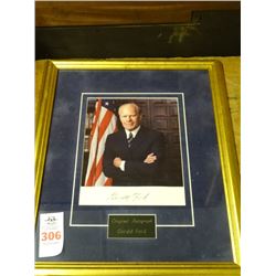 Framed Gerald Ford Autographed Photo w/COA