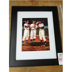 Framed Signed Picture "Mantle/Snider/Mays" w/COA