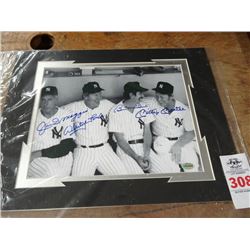 Photo "Dimaggio/Ford/marshall/Mantle "Autographed w/COA