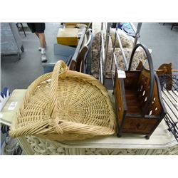 Magazine Rack, Wicker Basket