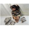 Image 1 : PORCELAIN DOLL CHEETAH PRINT OUTFIT W/ ACCESSORIES