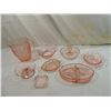 Image 1 : LOT 8 ASSORTED PINK DEPRESSION GLASS PIECES