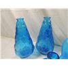 Image 2 : LOT 13 DECORATIVE BLUE GLASS BOTTLES & VASES
