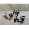 Image 1 : LOT 3 VINTAGE METAL LANTERN HOLDERS
