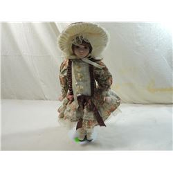 16" PORCELAIN DOLL FLORAL DRESS