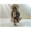 Image 1 : 16" PORCELAIN DOLL FLORAL DRESS
