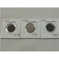 LOT 3 VINTAGE CANADIAN COINS