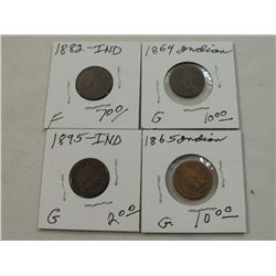 LOT 4 INDIAN HEAD PENNIES
