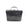 Image 2 : VINTAGE BLACK VINYL WICKER PURSE