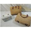 Image 2 : LOT 3 VINTAGE WICKER PURSES