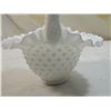 Image 2 : FENTON MILK GLASS BASKET RUFFLED HOBNAIL