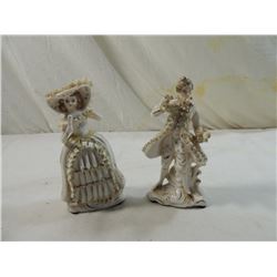 LOT 2 VINTAGE RELCO REPRODUCTION BONE CHINA FIGRUE