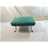 Image 2 : SMALL METAL FOOTED STOOL GREEN & BLUE STRIPED