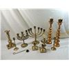 Image 1 : BOX LOT ASSORTED BRASS CANDLESTICKS