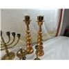 Image 2 : BOX LOT ASSORTED BRASS CANDLESTICKS