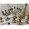 Image 3 : BOX LOT ASSORTED BRASS CANDLESTICKS
