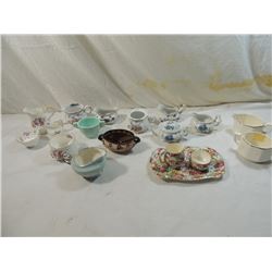 BOX LOT ASSORTED CHINA CREAMERS