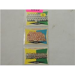LOT 3 1960 TOPPS BASEBALL TEAM CHECKLIST