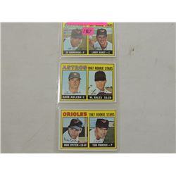 LOT 3 1967 TOPPS ROOKIE STARS BASEBALL CARDS