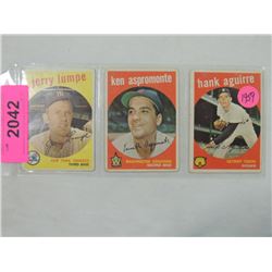 LOT 3 1959 TOPPS BASEBALL CARDS: LUMPE, AGUIRRE, A