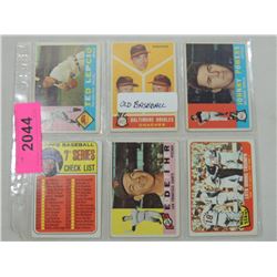 LOT 6 MISC OLD TOPPS BASEBALL CARDS