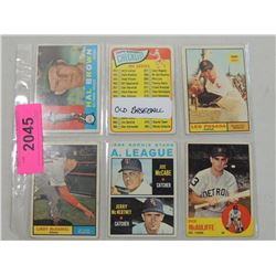 LOT 6 MISC OLD TOPPS BASEBALL CARDS
