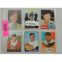 LOT 6 MISC OLD TOPPS BASEBALL CARDS