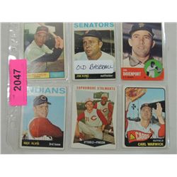 LOT 6 MISC OLD TOPPS BASEBALL CARDS