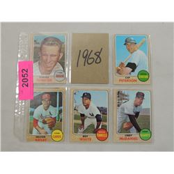 LOT 5 1968 BASEBALL CARDS: WHITE, BRILES, MCDANIEL