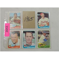 LOT 5 1965 BASEBALL CARDS:FREEHAN, BANKS, HOEFT, A