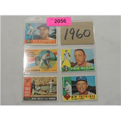 LOT 5 1960 BASEBALL CARDS: HARRIS, ACKER, NEAL