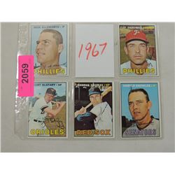 LOT 5 1967 BASEBALL CARDS: KNOWLES, DALRYMPLE, ELL